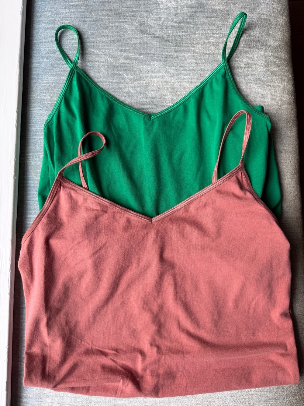 CAbi Camisole Lot— Emerald Green & Dusty Rose